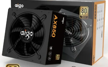 Aigo 전원 공급 장치, 850W PCIE 5.0 ATX 3.0, 풀 모듈식 80 플러스 골드 인증 게임 PSU, NVIDIA RTX 20, 30/40 AMD 그래픽 카드용