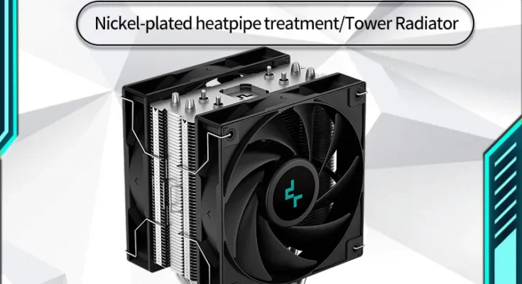 DEEPCOOL 4 히트 파이프 CPU 공랭식 라디에이터, PWM 쿨러, 음소거 듀얼 CPU 선풍기 냉각, LGA1700, 1151 AM5 용, AG400 V5 플러스, 12cm