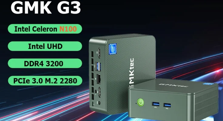 GMKtec 데스크톱 컴퓨터 미니 PC, Alder Lake N100, 윈도우 11 프로, 인텔 12 세대, DDR4, 8GB RAM, 256GB ROM, WiFi 6, BT5.2, G3