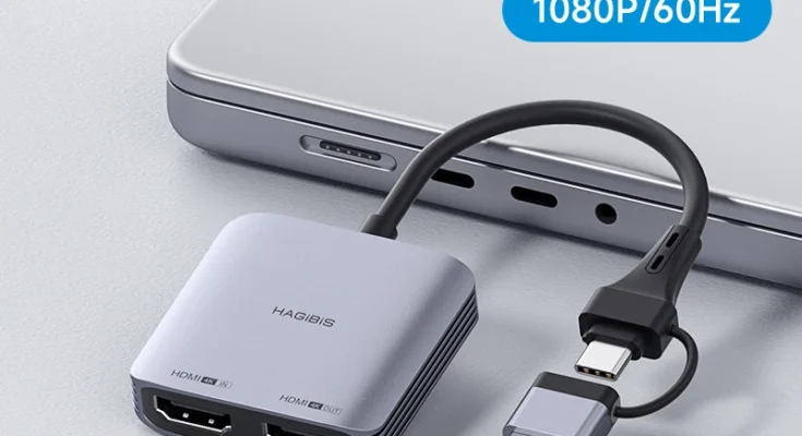 Hagibis 비디오 캡처 카드 HDMI 호환, USB A/C 레코딩 카드, 1080P, 4K 루프 아웃, 스위치 Xbox PS4/5 라이브 스트리밍용