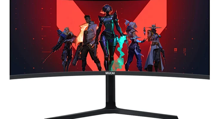 MUCAI 34형 모니터 144Hz MVA WQHD 데스크탑 와이드 디스플레이 21:9 LED 게임기 컴퓨터 화면 1500R 곡면 DP/3440*1440