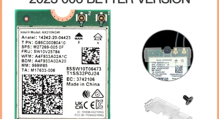 듀얼 밴드 와이파이 6E AX210 무선 2.4Gbps 블루투스 5.3